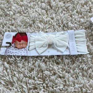 Baby Bling White Stretch Bow headband